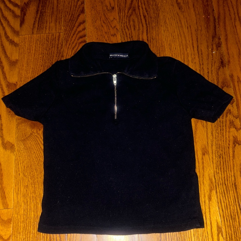 Brandy Melville quarter zip baby tee